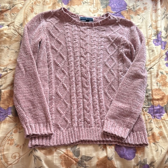 Karen Scott Pink Crew Neck Cable Knit Sweater - Picture 2 of 6